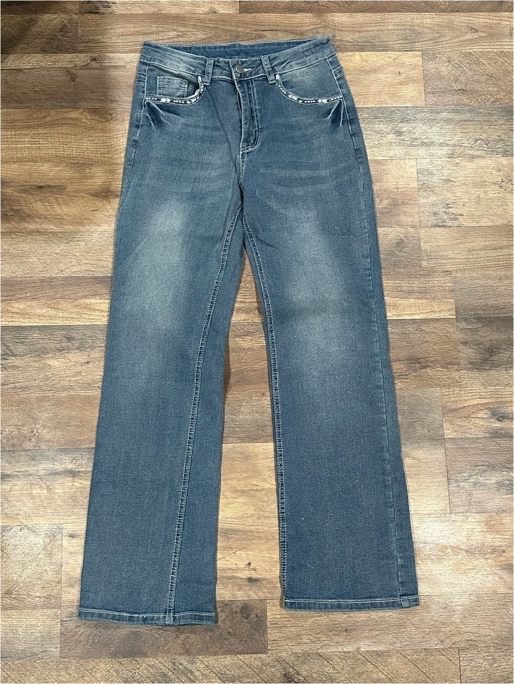 y2k low rise Women's Wide leg Jeans in Faded Blue
